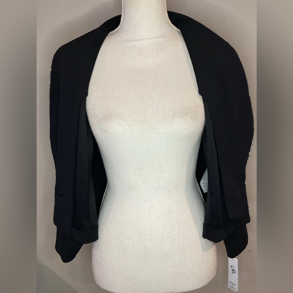 Shelby & Palmer Women Embellished Cropped Blazer/Jacket Black Sz L NWT - Picture 6 of 10